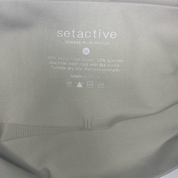 SET Active Sculptflex Seamless Activewear 7:8 Leggings in Oatmilk Size Medium - Picture 7 of 8